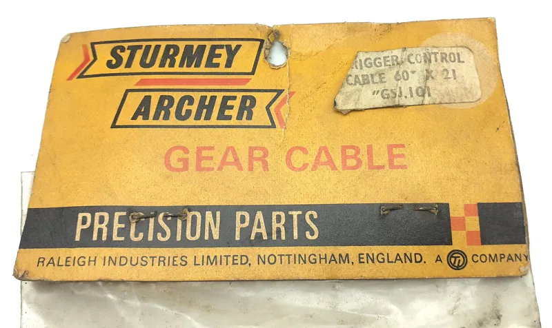 Sturmey Archer Trigger Control Gear Cable in White NOS-1